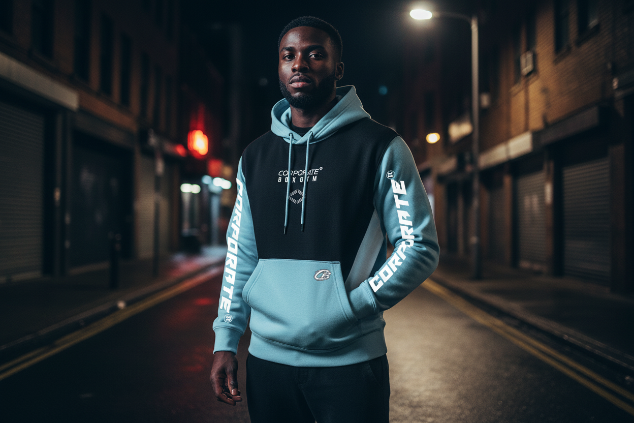 2026 Corporate Box Hoodie Dark Hero