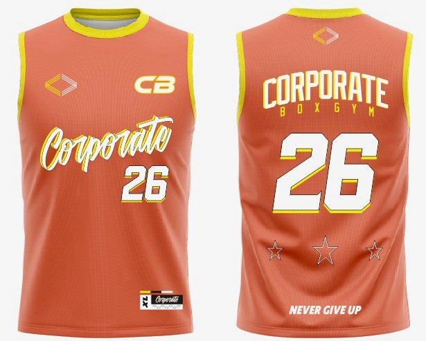 2026 Corporate Box Basketball Jersey (orange/white)