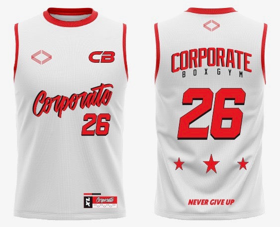 2026 Corporate Box Basketball Jersey (white/red)