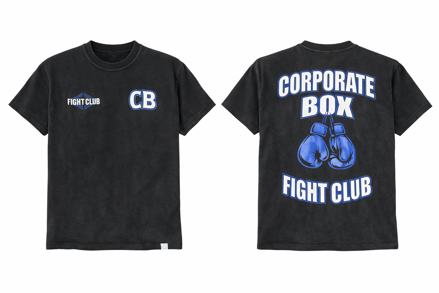 Corporate Box T-Shirt - Over-size (Black/Blue)